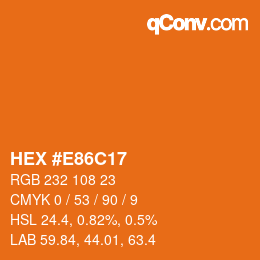 Color code: HEX #E86C17 | qconv.com