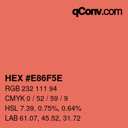 Color code: HEX #E86F5E | qconv.com