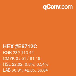 颜色代码: HEX #E8712C | qconv.com