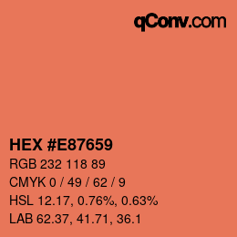 Farbcode: HEX #E87659 | qconv.com