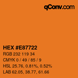 Color code: HEX #E87722 | qconv.com