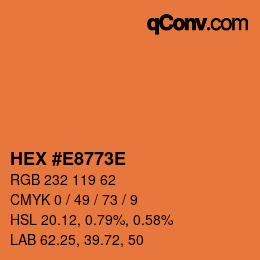 Color code: HEX #E8773E | qconv.com