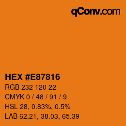 Color code: HEX #E87816 | qconv.com