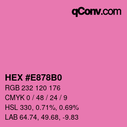 颜色代码: HEX #E878B0 | qconv.com