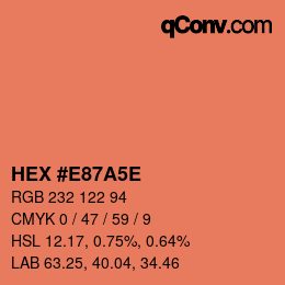 Color code: HEX #E87A5E | qconv.com