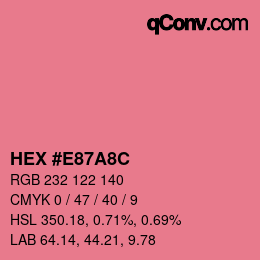 Color code: HEX #E87A8C | qconv.com