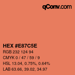 Color code: HEX #E87C5E | qconv.com