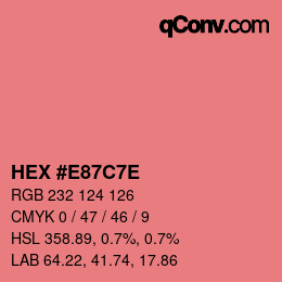 Color code: HEX #E87C7E | qconv.com
