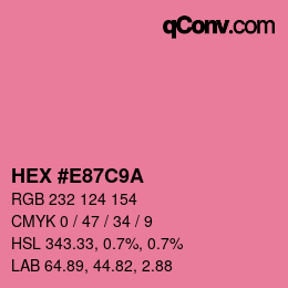 Color code: HEX #E87C9A | qconv.com