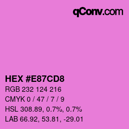 Color code: HEX #E87CD8 | qconv.com