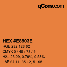 Color code: HEX #E8803E | qconv.com
