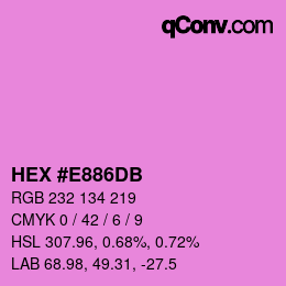Color code: HEX #E886DB | qconv.com