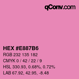 Farbcode: HEX #E887B6 | qconv.com