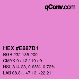 カラーコード: HEX #E887D1 | qconv.com