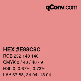 Color code: HEX #E88C8C | qconv.com