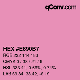 カラーコード: HEX #E890B7 | qconv.com