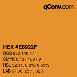 カラーコード: HEX #E8922F | qconv.com