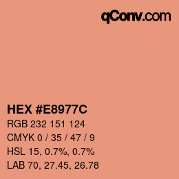 Color code: HEX #E8977C | qconv.com