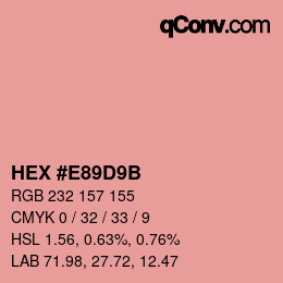 Color code: HEX #E89D9B | qconv.com