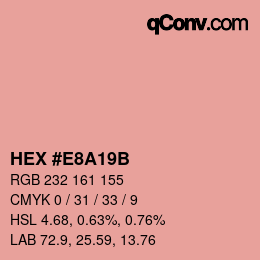カラーコード: HEX #E8A19B | qconv.com