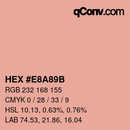 Color code: HEX #E8A89B | qconv.com