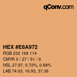 Color code: HEX #E8A972 | qconv.com