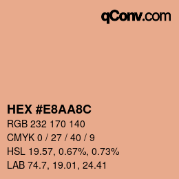 Color code: HEX #E8AA8C | qconv.com