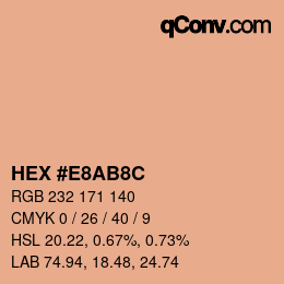 Color code: HEX #E8AB8C | qconv.com