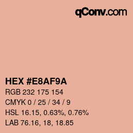 Color code: HEX #E8AF9A | qconv.com