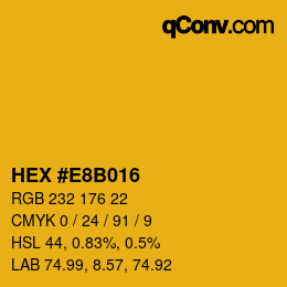 Color code: HEX #E8B016 | qconv.com