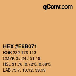 Color code: HEX #E8B071 | qconv.com