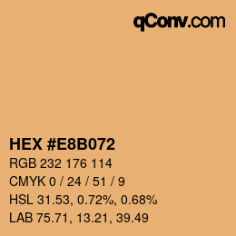 Color code: HEX #E8B072 | qconv.com
