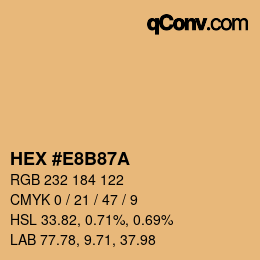 カラーコード: HEX #E8B87A | qconv.com