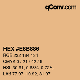 Color code: HEX #E8B886 | qconv.com