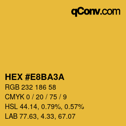 カラーコード: HEX #E8BA3A | qconv.com