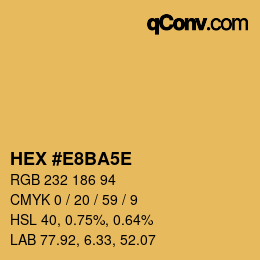 Farbcode: HEX #E8BA5E | qconv.com