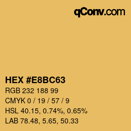 カラーコード: HEX #E8BC63 | qconv.com