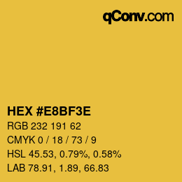 Color code: HEX #E8BF3E | qconv.com