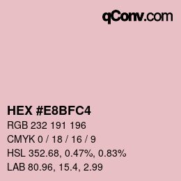 カラーコード: HEX #E8BFC4 | qconv.com
