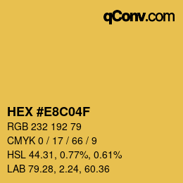 Color code: HEX #E8C04F | qconv.com