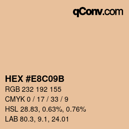 Color code: HEX #E8C09B | qconv.com