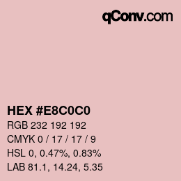 Color code: HEX #E8C0C0 | qconv.com