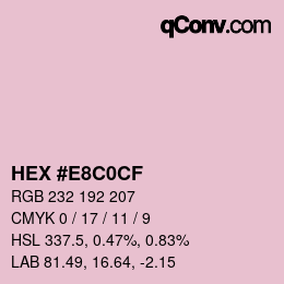 Color code: HEX #E8C0CF | qconv.com