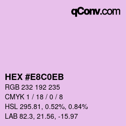 Color code: HEX #E8C0EB | qconv.com