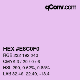 Color code: HEX #E8C0F0 | qconv.com