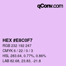 Color code: HEX #E8C0F7 | qconv.com