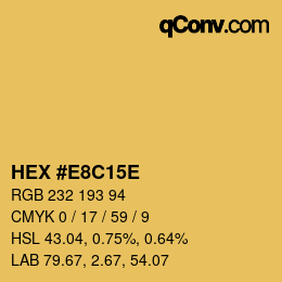 Color code: HEX #E8C15E | qconv.com