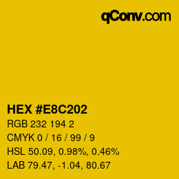 カラーコード: HEX #E8C202 | qconv.com