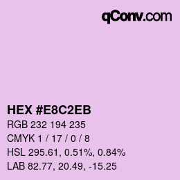 Color code: HEX #E8C2EB | qconv.com