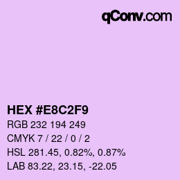 Color code: HEX #E8C2F9 | qconv.com